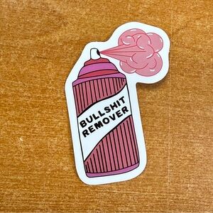 Pink 'Bullshit Remover' Spray Can Sticker